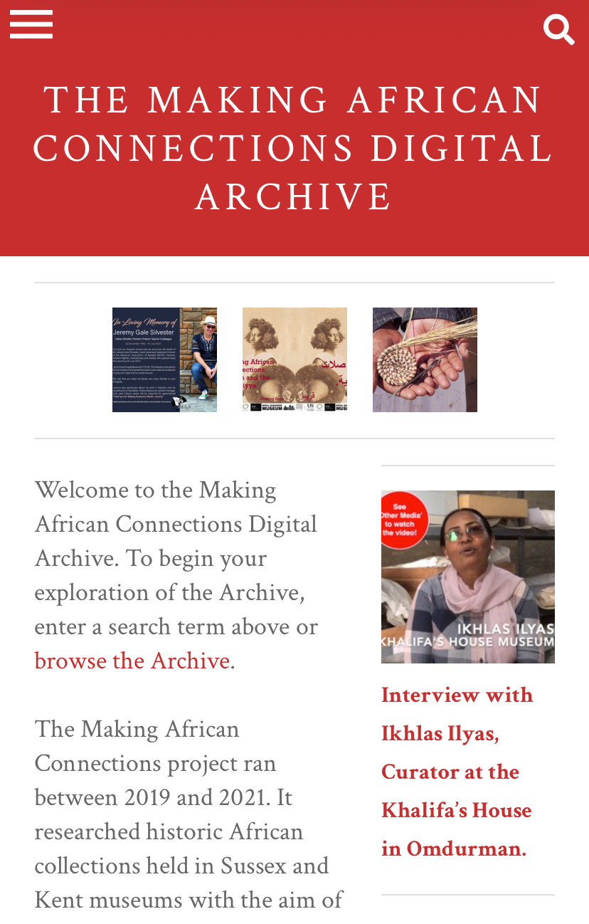 Image of the home or “Index” page of site.