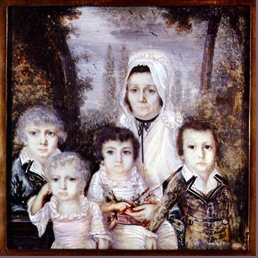 Painting of a mother and her children