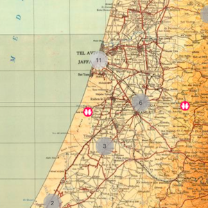 Portion of map showing locations of oral histories