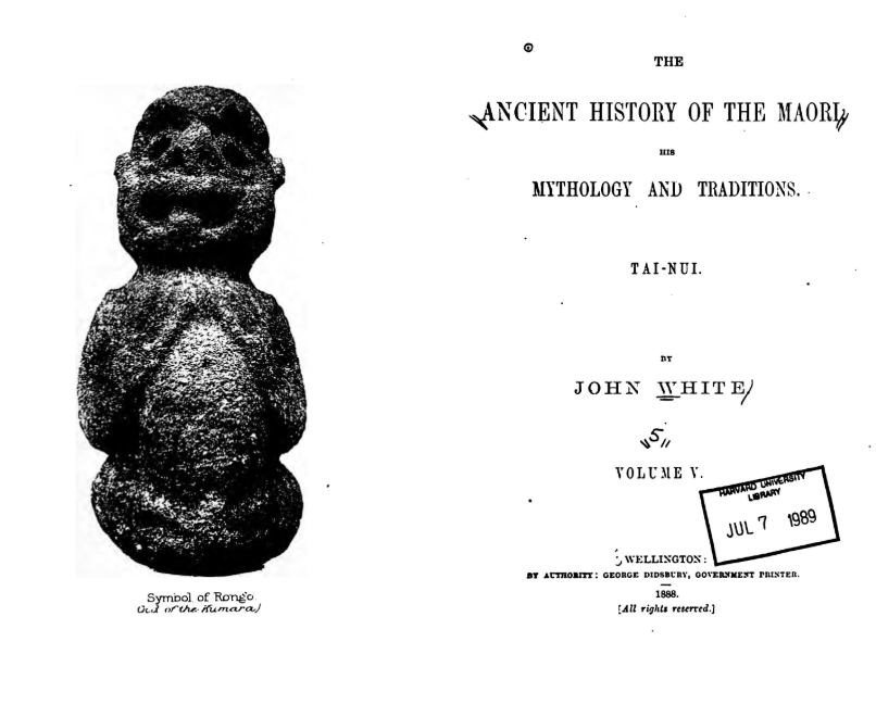 Title page of The Ancient History of the Maori