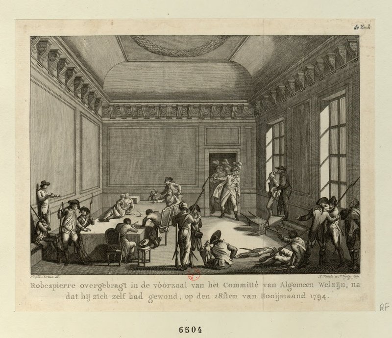 Engraving of Robespierre at table