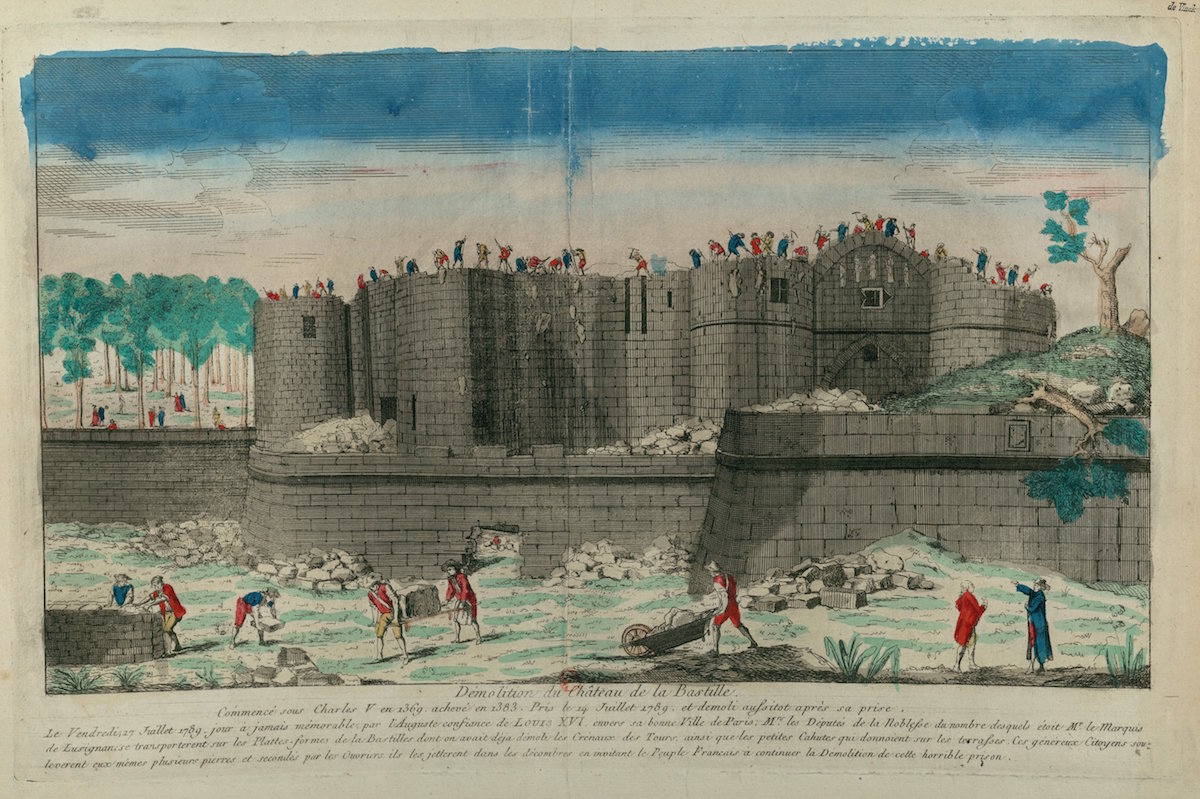 Painting of the demolition of the Bastille