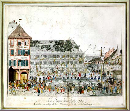 Drawing of the city of Strasbourg
