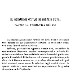 Health Ordinances of Pistoia