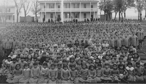 Photograph of schoolchildren all gathered together