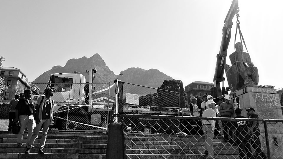 Cecil Rhodes statue removal, Cape Town University, South Africa