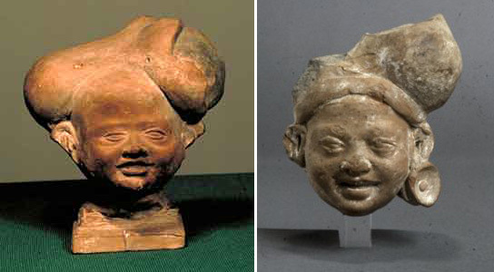 Terracotta Smiling Children Heads