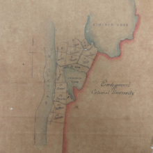 Map of North Island of Aotearoa New Zealand outlines the lands that surround the Kimihia and Hakanoa Lakes. 