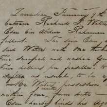 1844 Business contract between Richard P. Waters and his Omani-Zanzibari trading partner, Esau bin Abdul Rahman