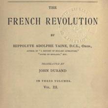 Hippolyte Taine on the French Revolution