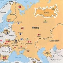 Map of Soviet Nuclear Reactors in Eastern Europe