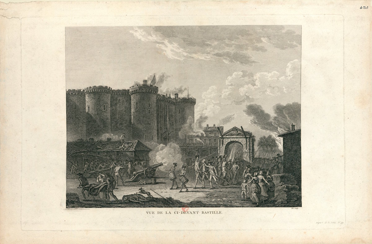 Painting of the uprising against the Bastille