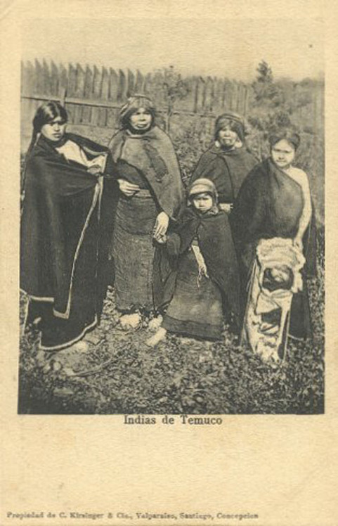 Postcard of Women and Girls with Cradleboard in Chile